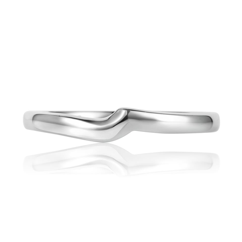 Platinum Shaped Wedding Ring Thumbnail Image 1
