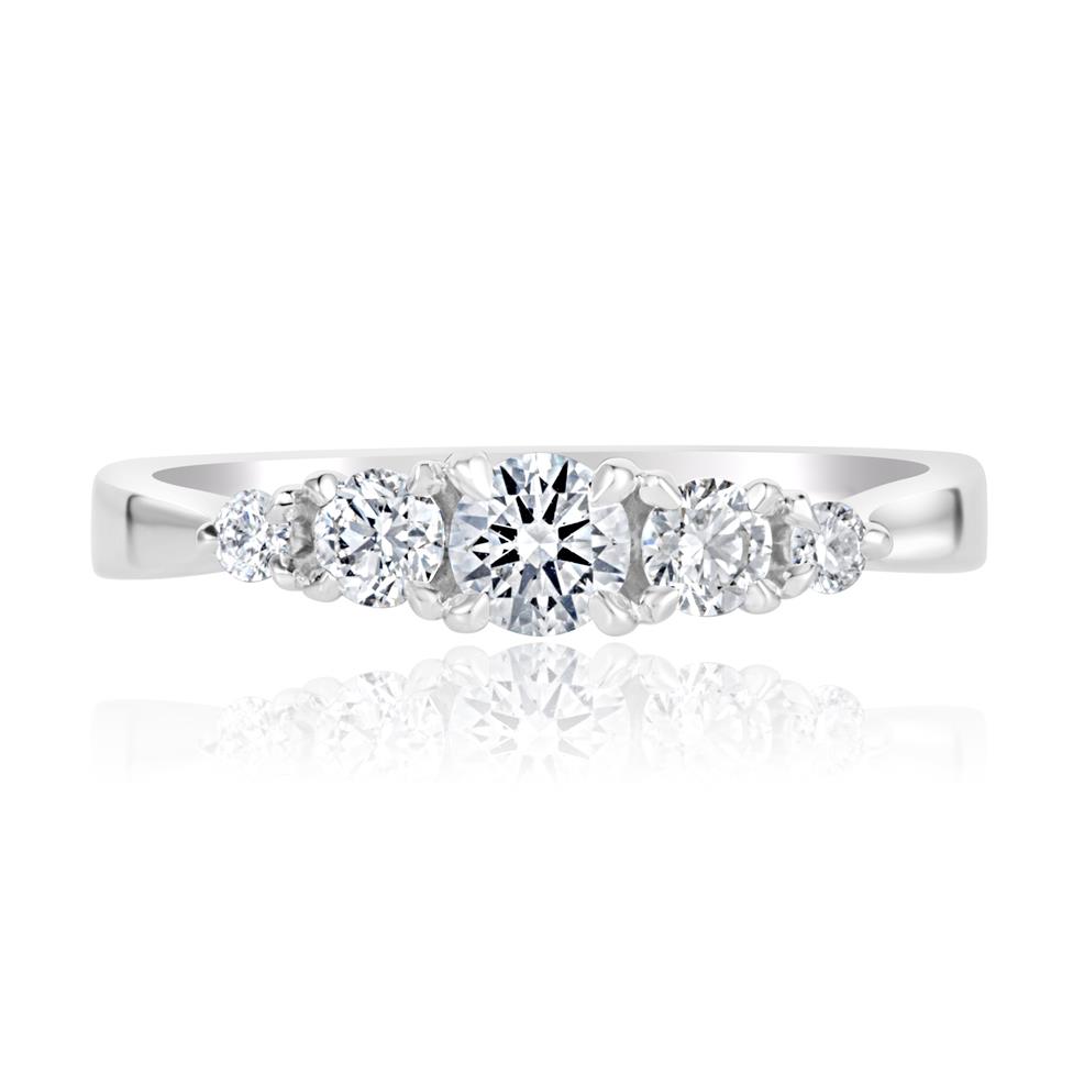 Platinum Five Stone Diamond Engagement Ring 0.50ct Thumbnail Image 1
