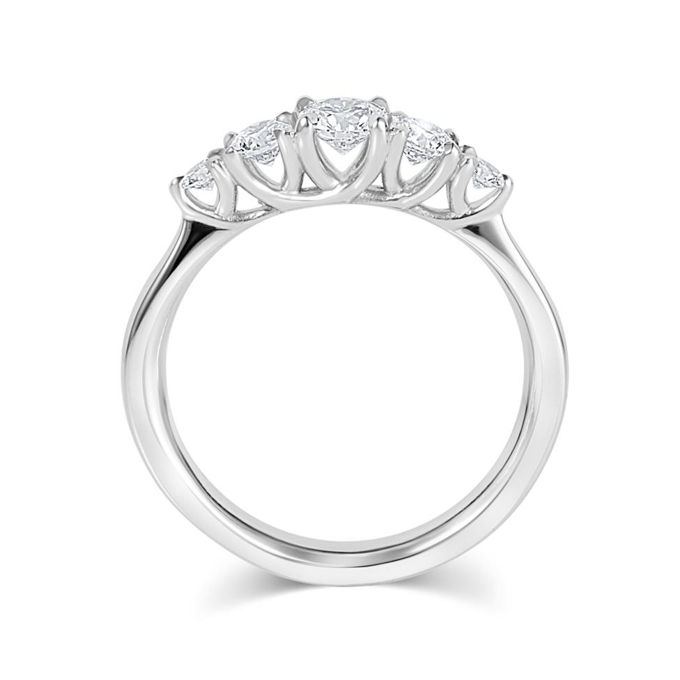 Platinum Five Stone Diamond Engagement Ring 0.50ct Thumbnail Image 2