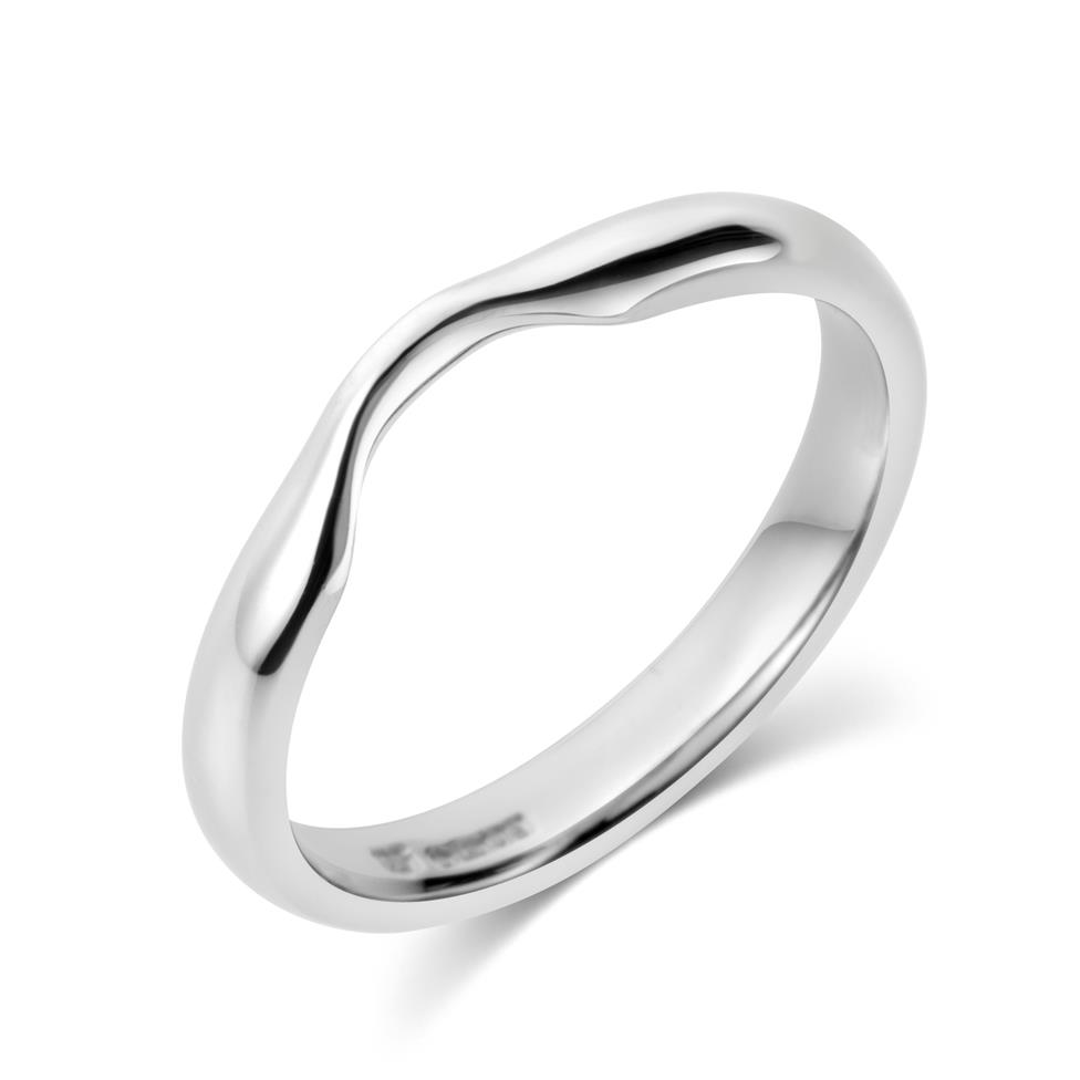 Platinum Shaped Wedding Ring Thumbnail Image 0