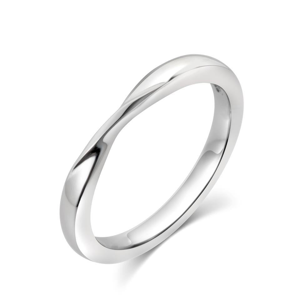 Platinum Twist Design Wedding Ring Thumbnail Image 0