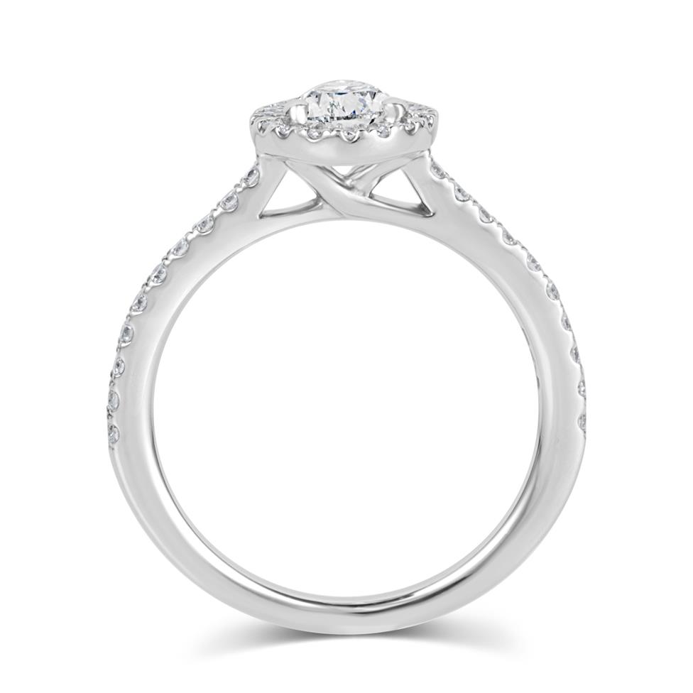 Platinum Pear Shape Diamond Halo Engagement Ring 1.05ct Thumbnail Image 3