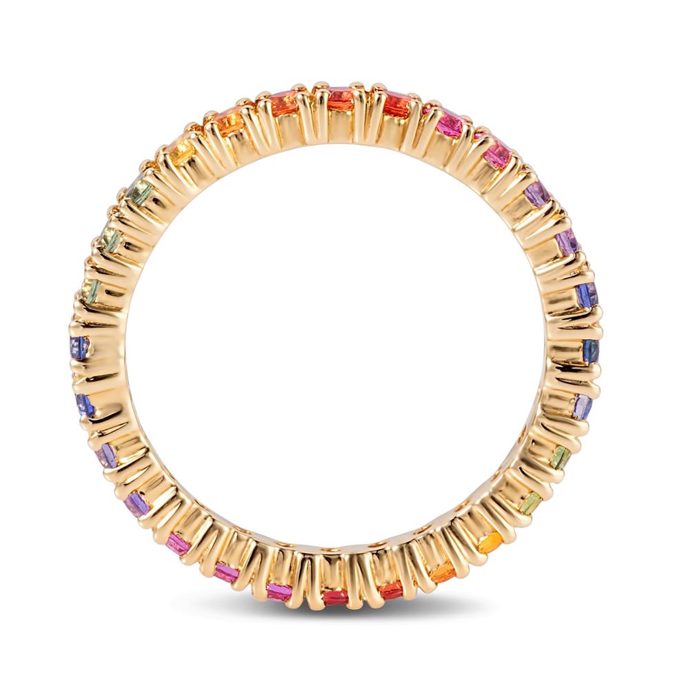Samba 18ct Yellow Gold Rainbow Sapphire Full Eternity Ring Thumbnail Image 3