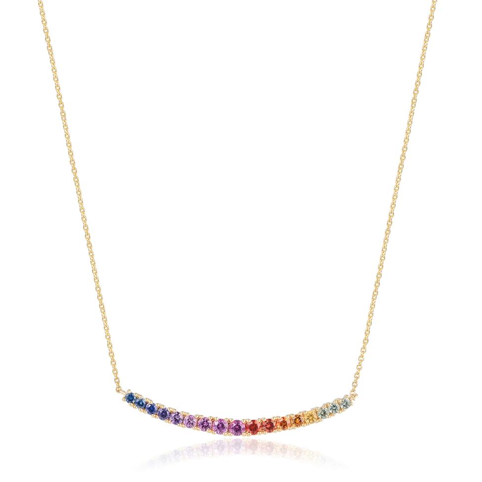 Samba 18ct Yellow Gold Rainbow Sapphire Necklace Thumbnail Image 0