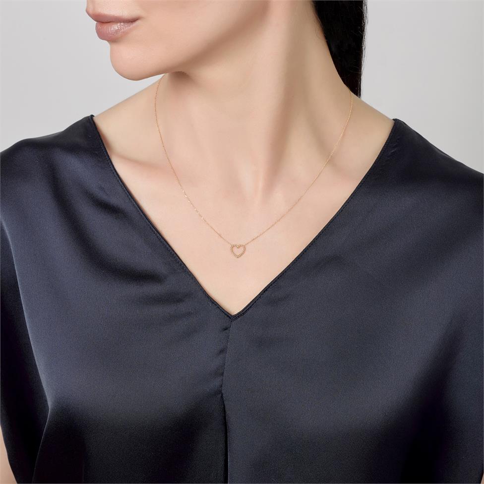 Aura 18ct Yellow Gold Heart Design Necklace Thumbnail Image 1