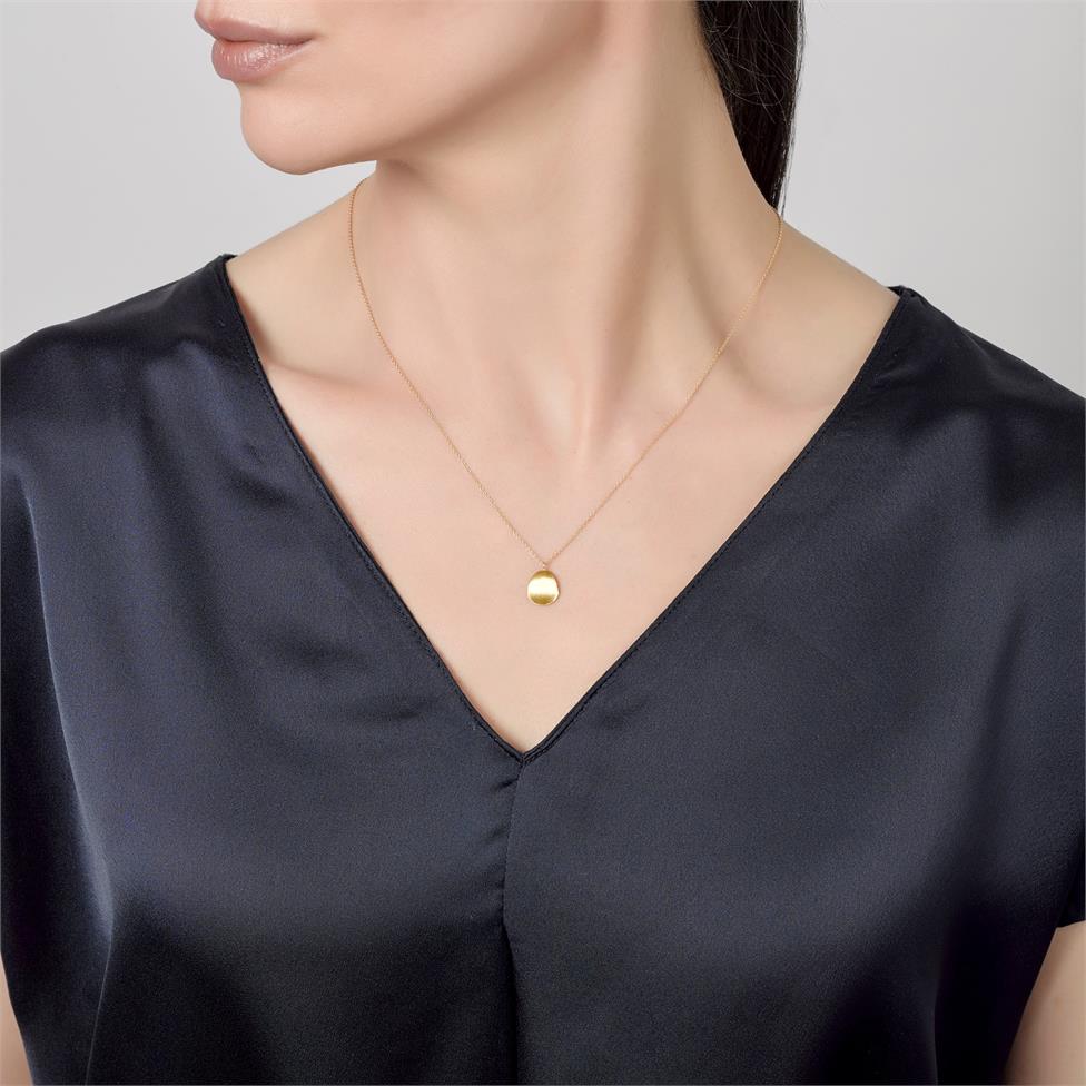 Cadence 18ct Yellow Gold Satin Finish Necklace - Small Thumbnail Image 1