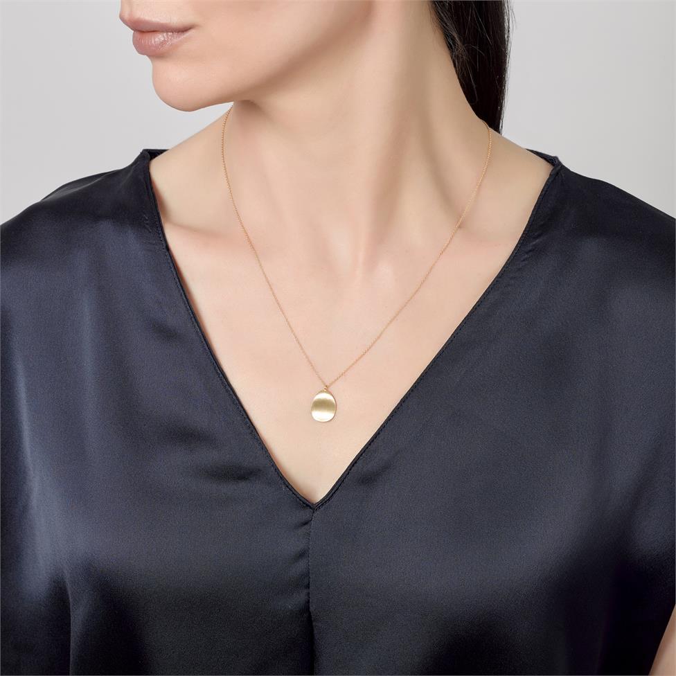 Cadence 18ct Yellow Gold Satin Finish Necklace - Large Thumbnail Image 0