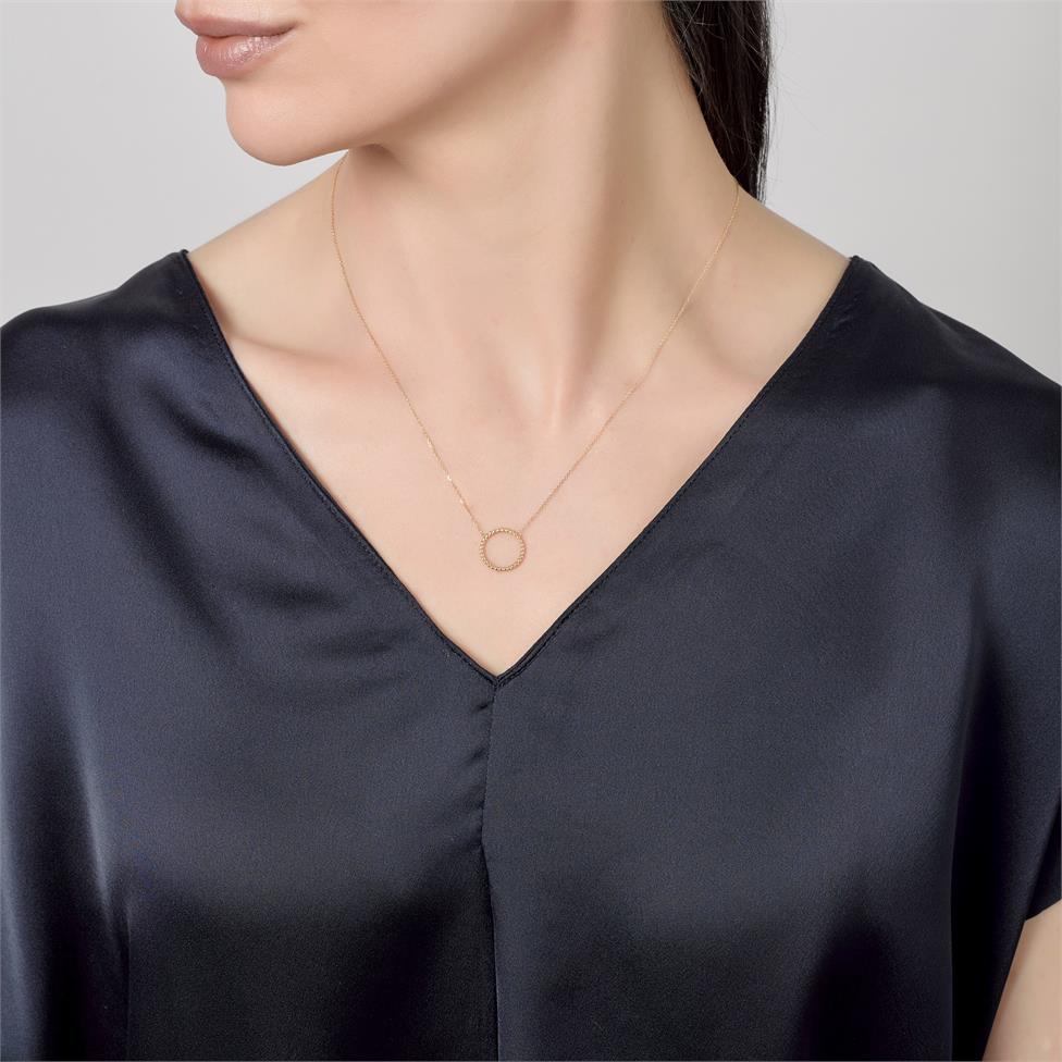Aura 18ct Yellow Gold Circle Design Necklace Thumbnail Image 1
