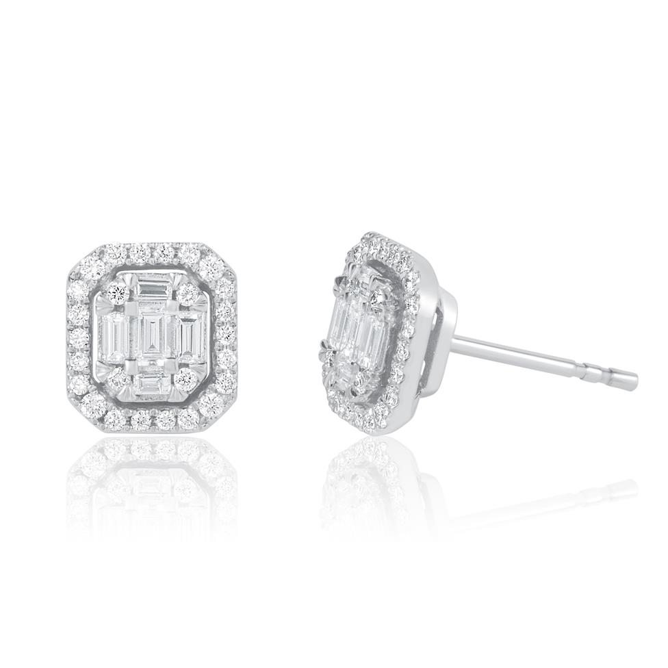 Odyssey 18ct White Gold Diamond Cluster Stud Earrings 0.38ct Thumbnail Image 0