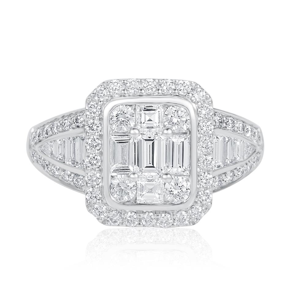 Odyssey 18ct White Gold Illusion Detail Diamond Cluster Dress Ring 1.60ct Thumbnail Image 1