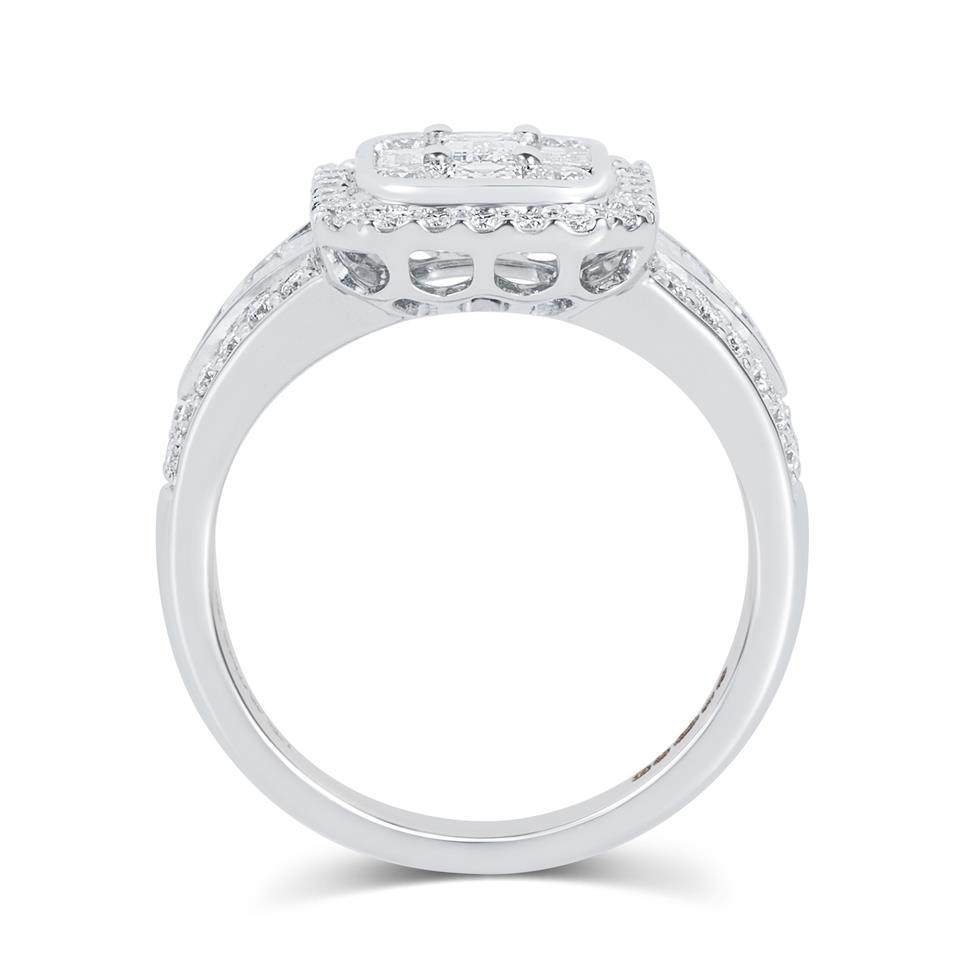 Odyssey 18ct White Gold Illusion Detail Diamond Cluster Dress Ring 1.60ct Thumbnail Image 2