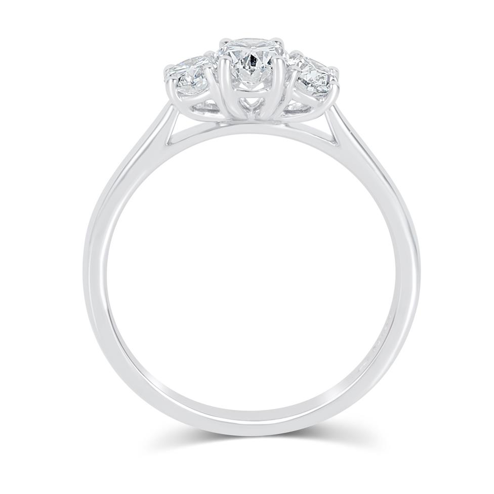 Platinum Oval Diamond Three Stone Engagement Ring 0.80ct Thumbnail Image 2