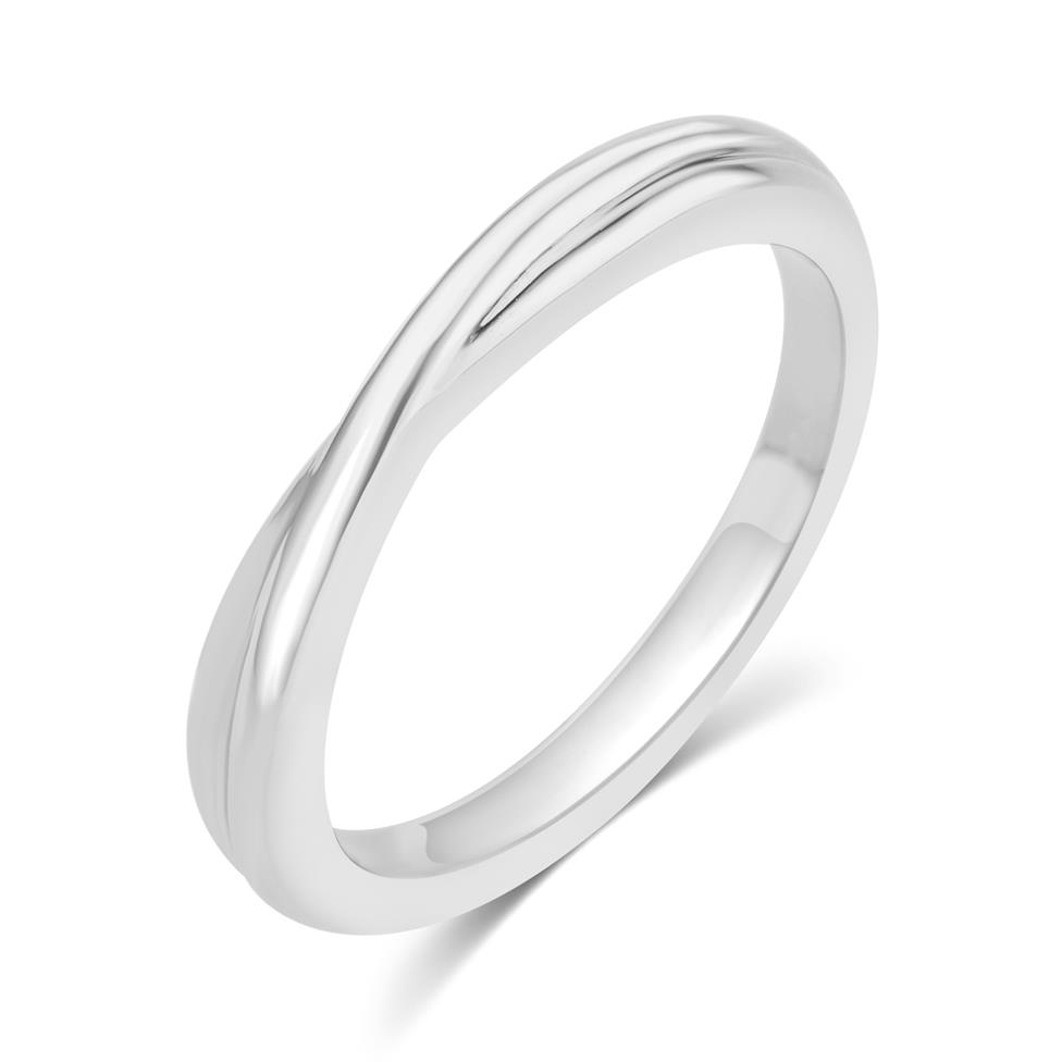 Platinum Twist Design Wedding Ring Thumbnail Image 0