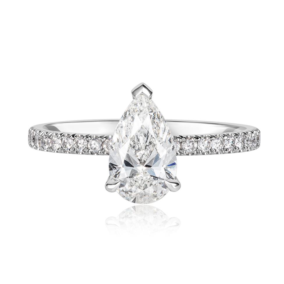 Platinum Pear Shape Diamond Ring 1.20ct Thumbnail Image 1