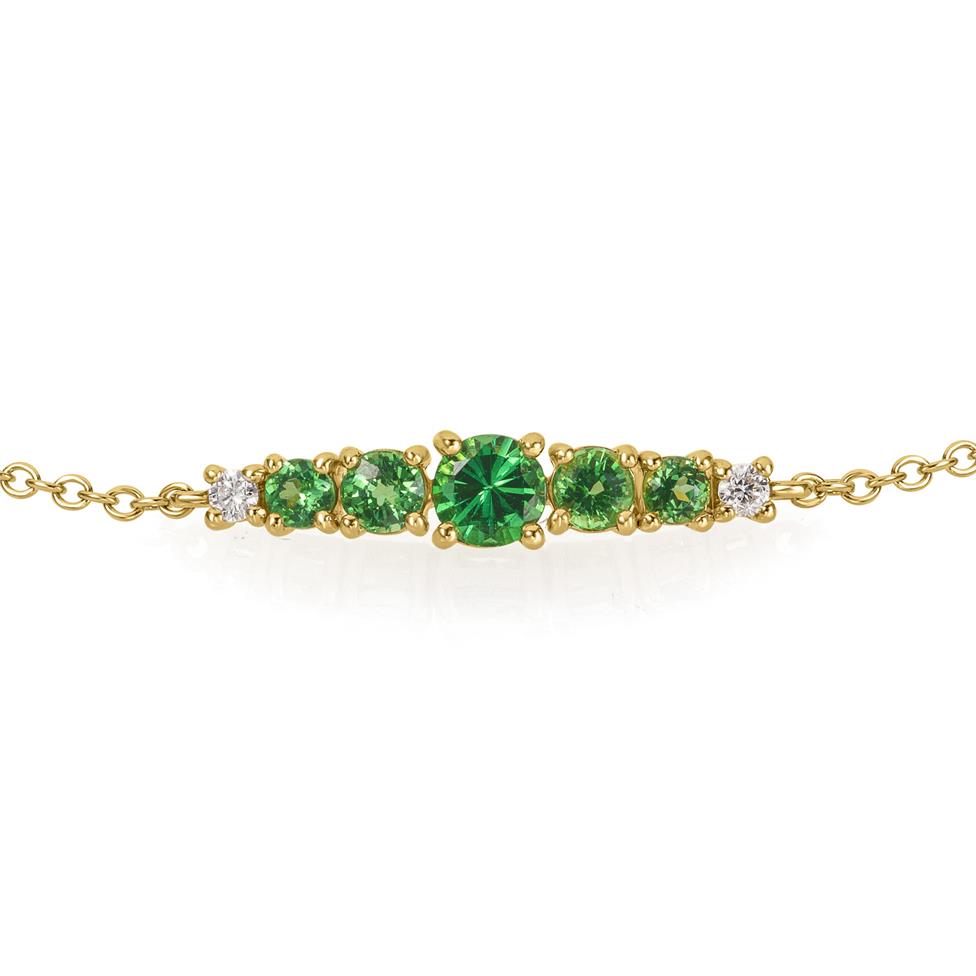 Bonbon 18ct Yellow Gold Tsavorite and Diamond Bracelet Thumbnail Image 2