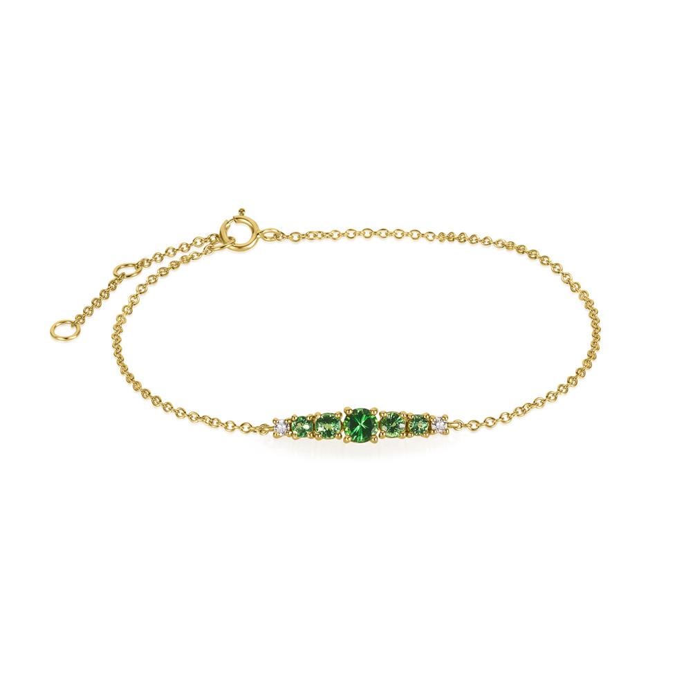 Bonbon 18ct Yellow Gold Tsavorite and Diamond Bracelet Thumbnail Image 0