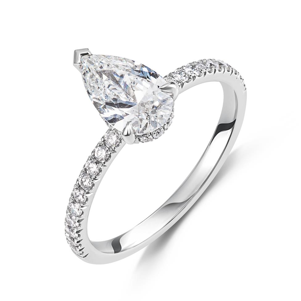 Platinum Pear Shape Diamond Ring 1.55ct Thumbnail Image 0