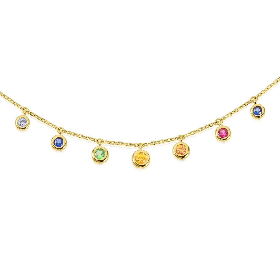 Samba 18ct Yellow Gold Rainbow Sapphire Bracelet Thumbnail Image 2