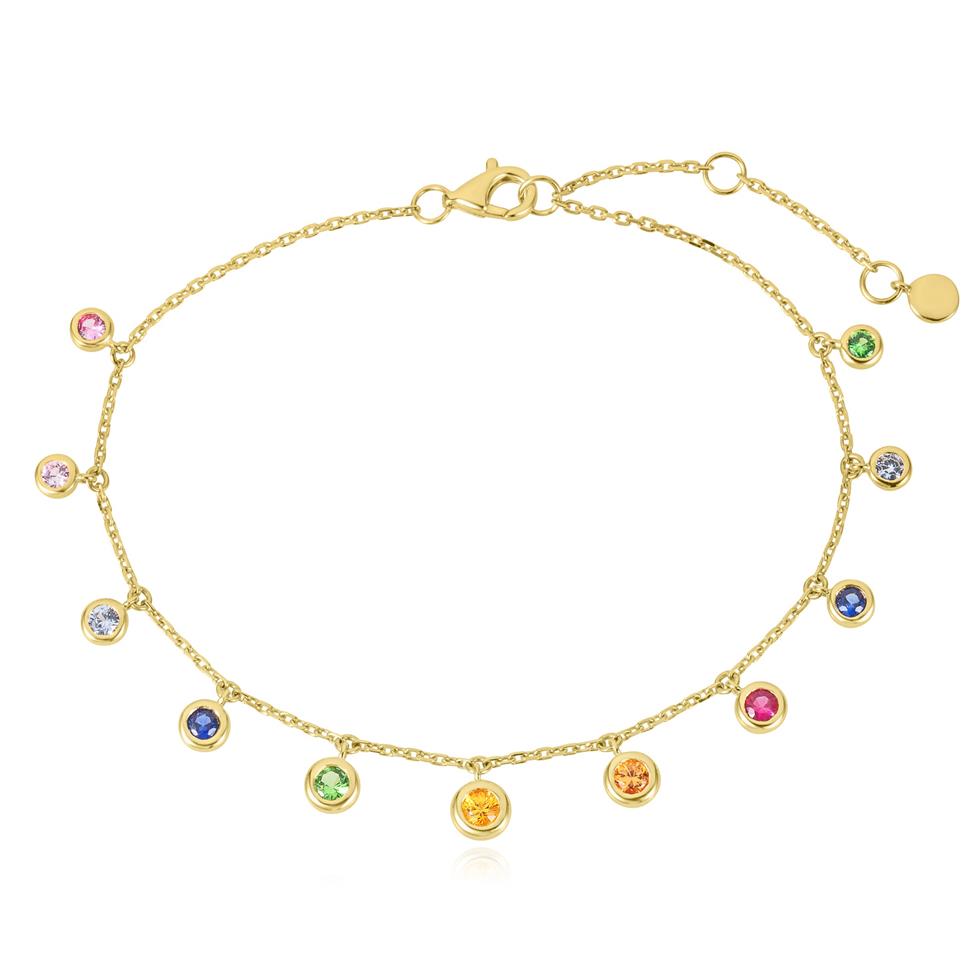 Samba 18ct Yellow Gold Rainbow Sapphire Bracelet Thumbnail Image 0