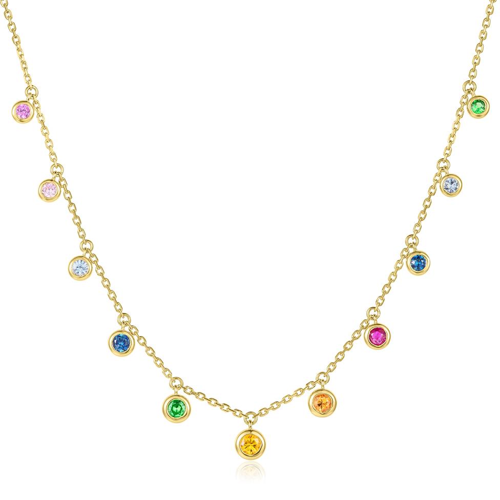 Samba 18ct Yellow Gold Rainbow Sapphire Necklace Thumbnail Image 2