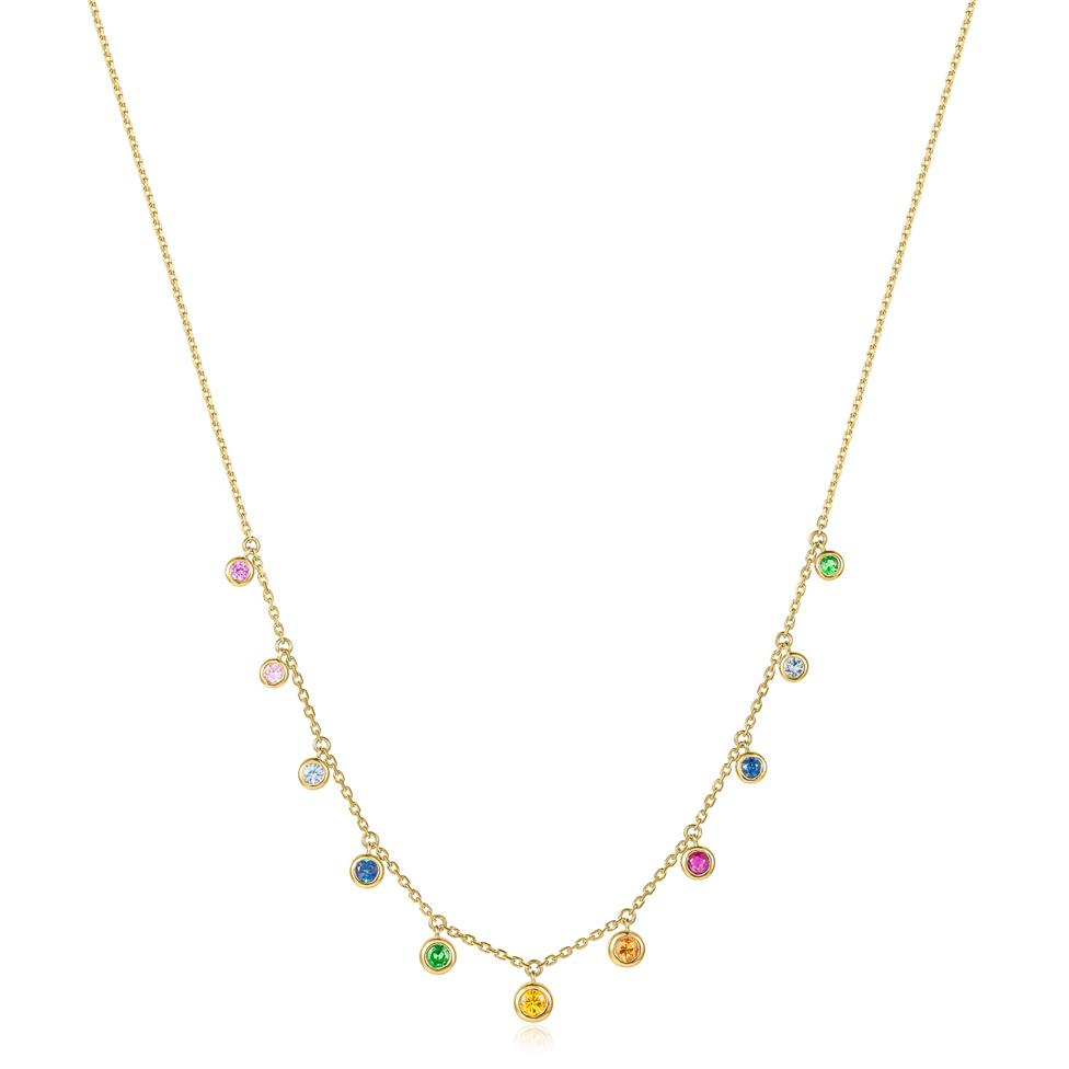 Samba 18ct Yellow Gold Rainbow Sapphire Necklace Thumbnail Image 0