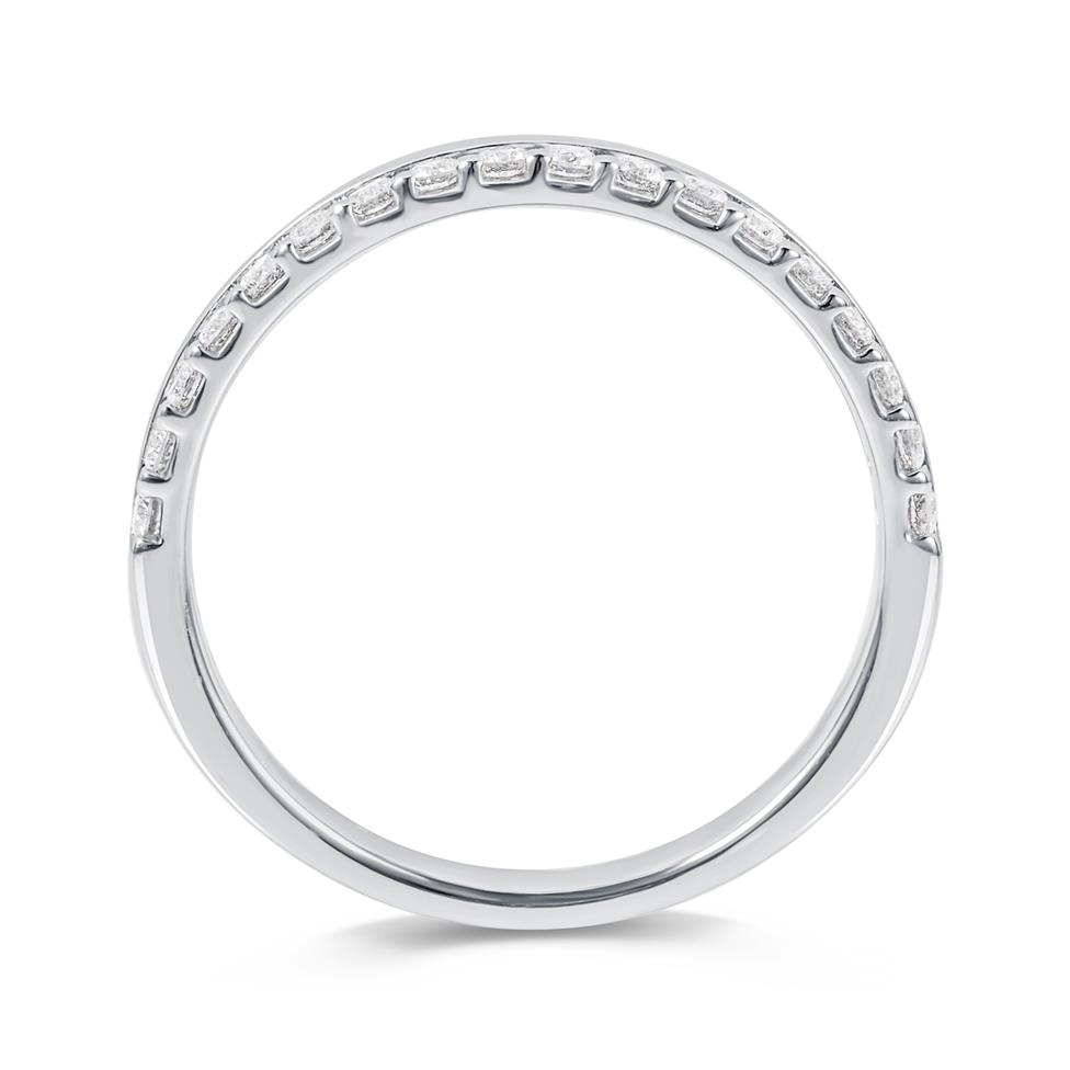 Platinum Diamond Off Set Wedding Band Thumbnail Image 2