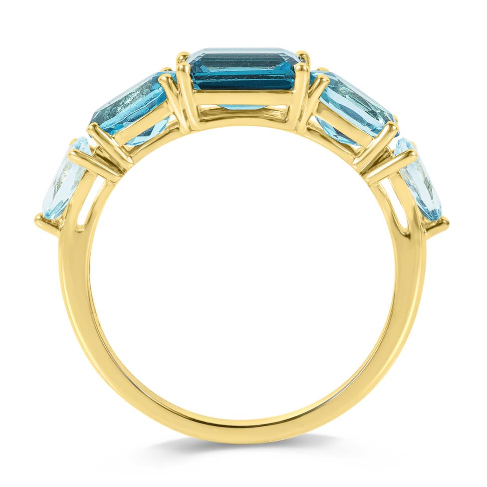Bonbon 18ct Yellow Gold Blue Topaz Ring Thumbnail Image 2