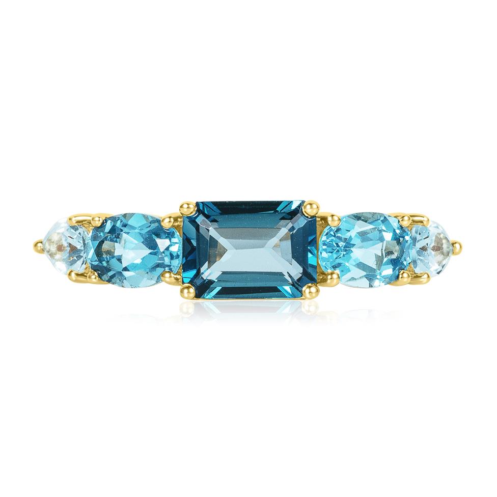 Bonbon 18ct Yellow Gold Blue Topaz Ring Thumbnail Image 1