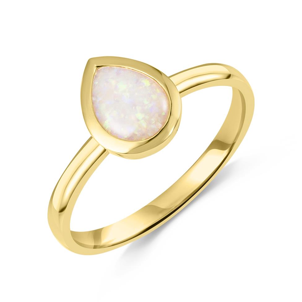 18ct Yellow Gold Pear Opal Ring Thumbnail Image 0