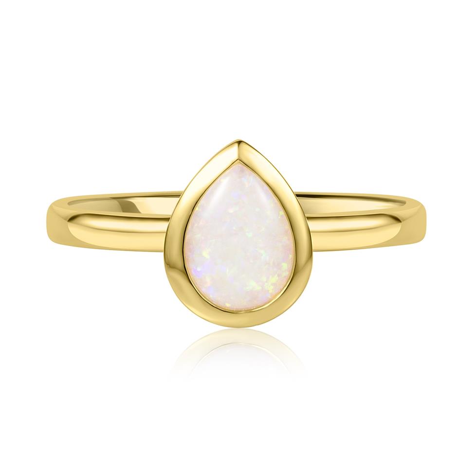 18ct Yellow Gold Pear Opal Ring Thumbnail Image 2