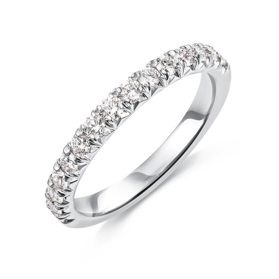 Platinum French Pave Set Diamond Half Eternity Ring 0.50ct  Thumbnail Image 0
