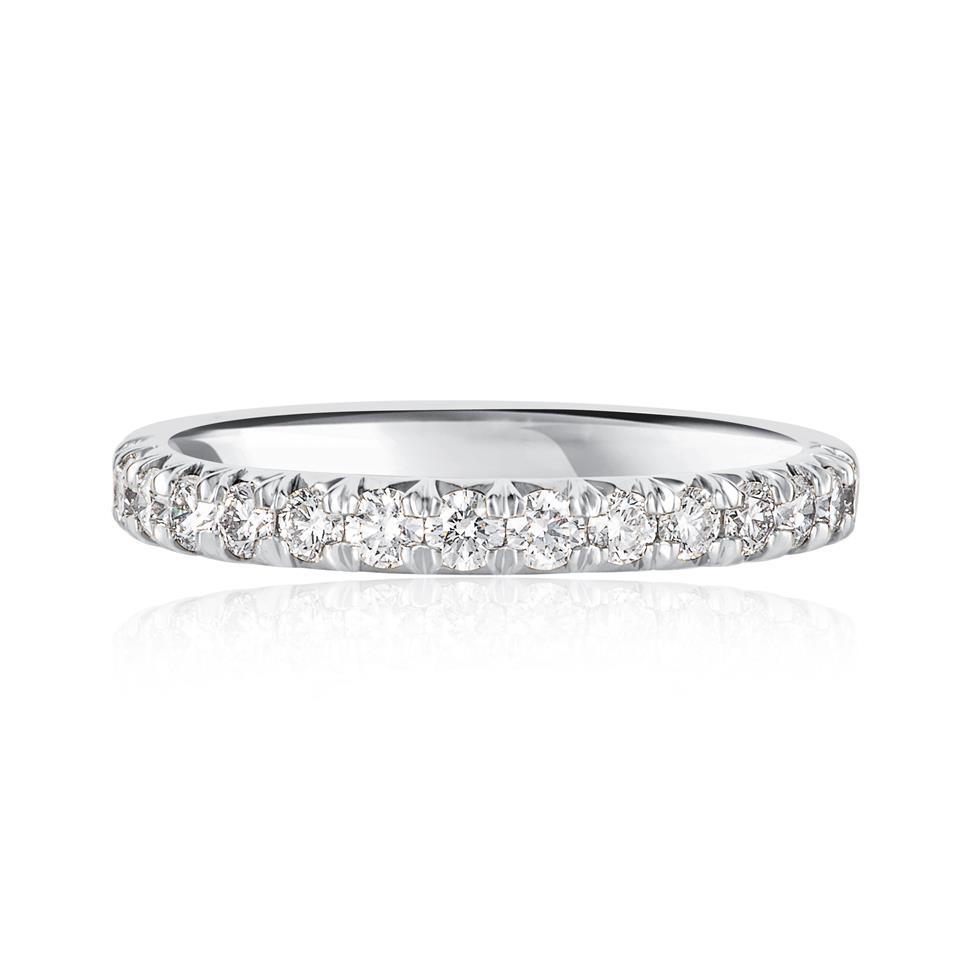 Platinum French Pave Set Diamond Half Eternity Ring 0.50ct  Thumbnail Image 1