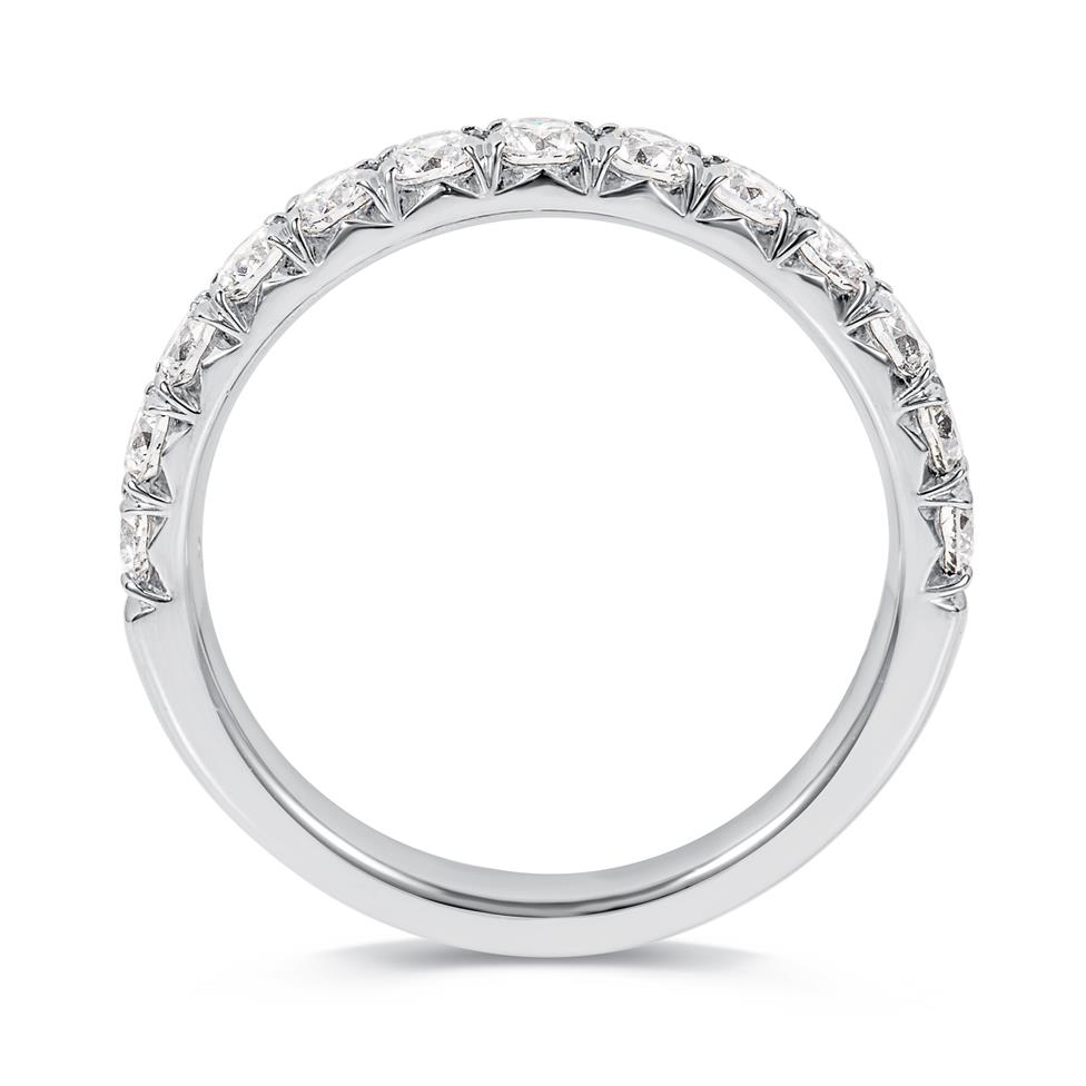 Platinum French Pave Set Diamond Half Eternity Ring 0.75ct  Thumbnail Image 2
