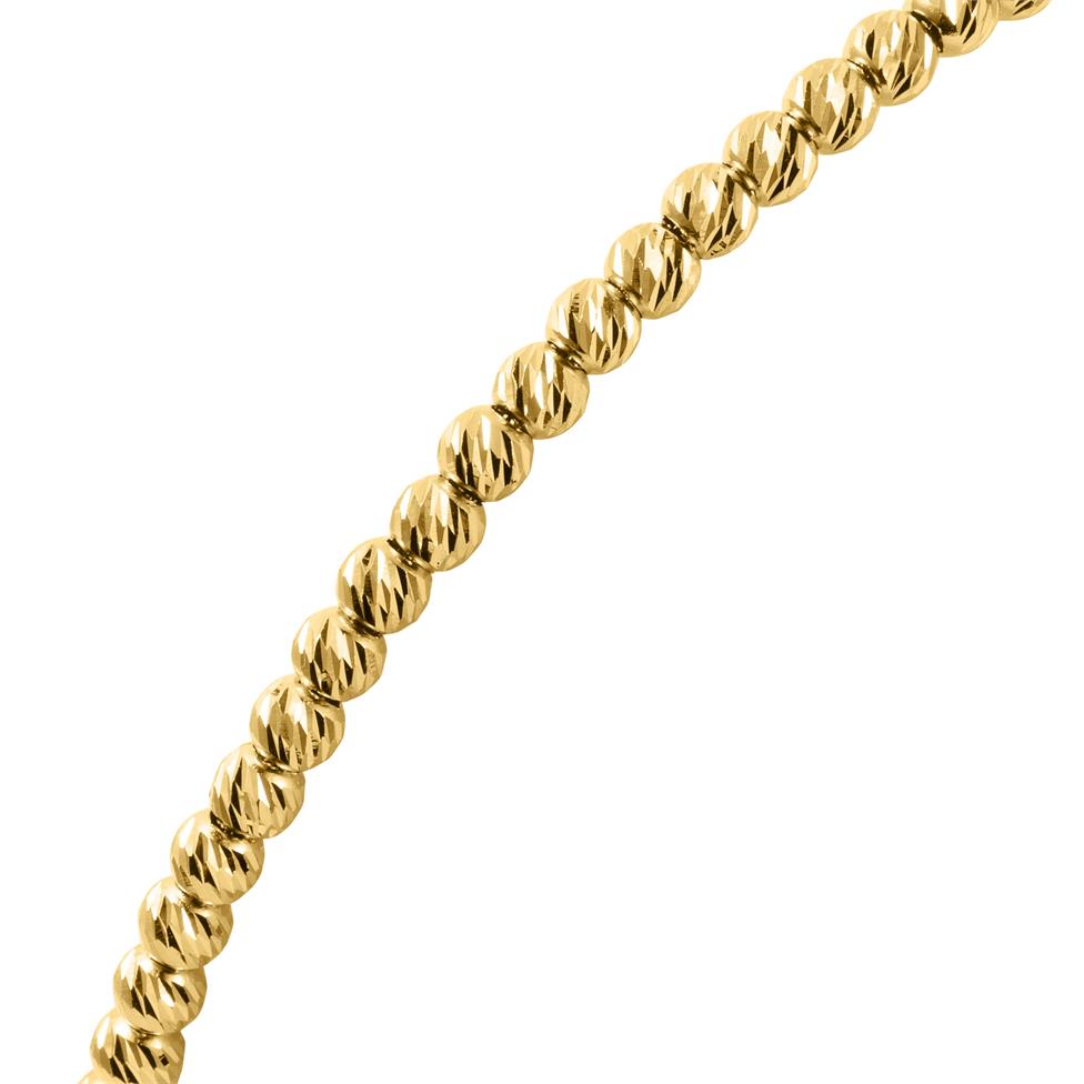 18ct Yellow Gold Faceted Bead Detail Adjustable Bracelet  Thumbnail Image 2