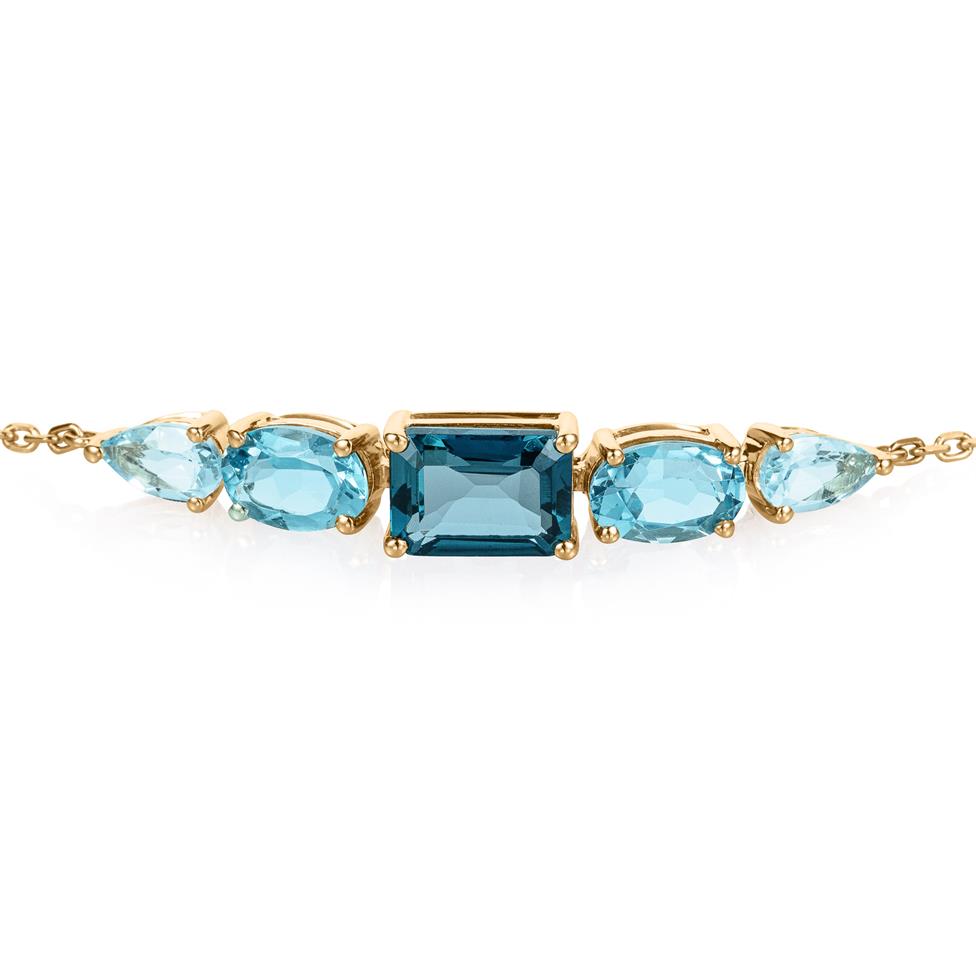 Bonbon 18ct Yellow Gold Blue Topaz Bracelet Thumbnail Image 1