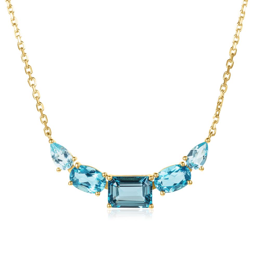 Bonbon 18ct Yellow Gold Blue Topaz Necklace Thumbnail Image 0