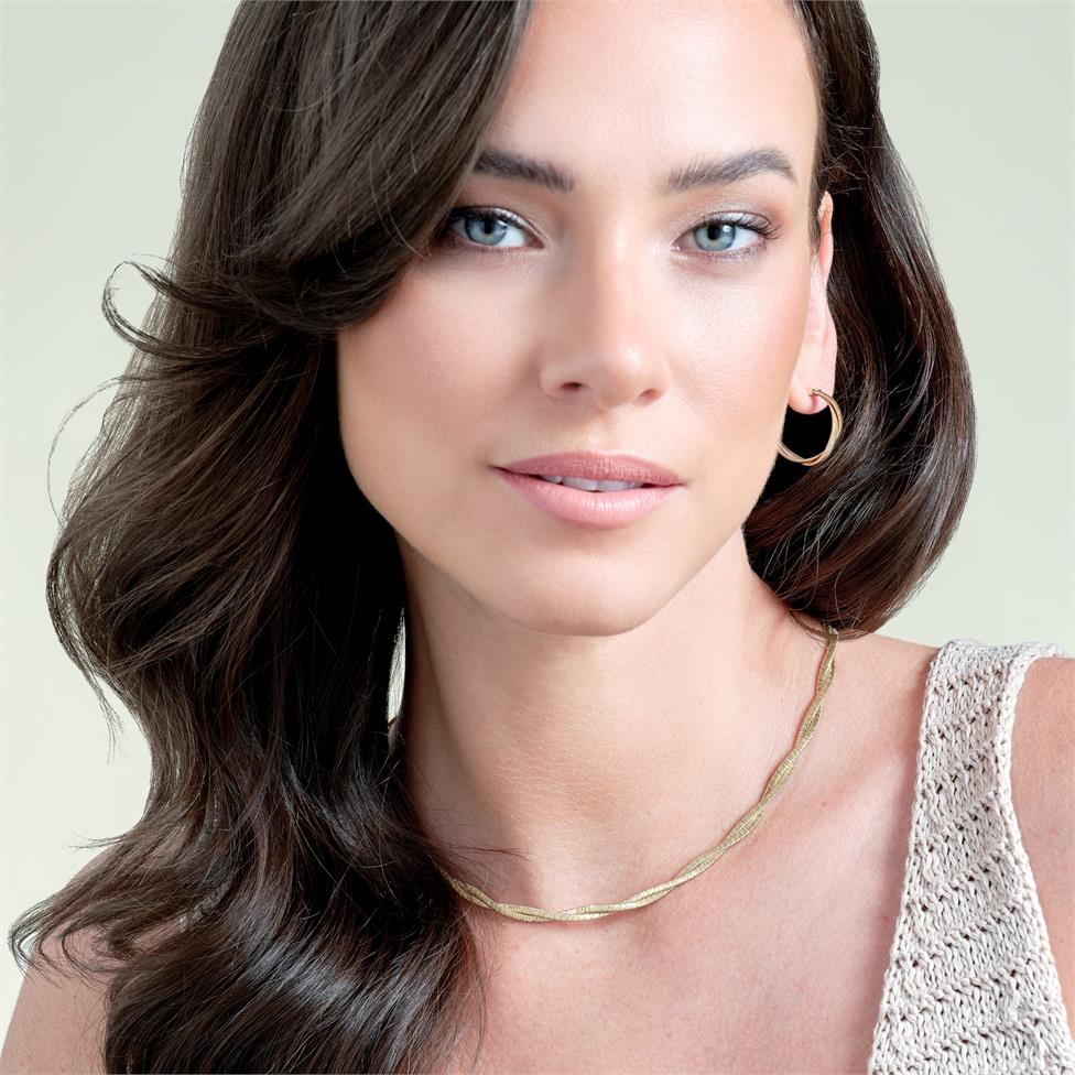 Sahara 18ct Yellow Gold Woven Gold Necklace Thumbnail Image 3