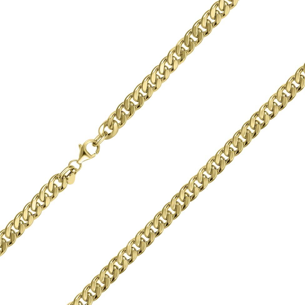 18ct Yellow Gold Flat Curb Link Necklace 60cm Thumbnail Image 0