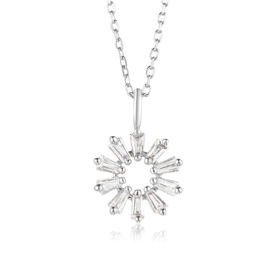 18ct White Gold Baguette Diamond Necklace 0.16ct Thumbnail Image 0