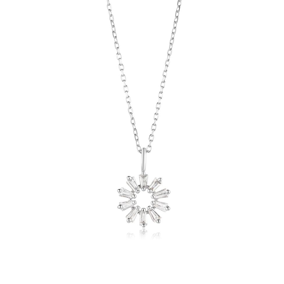 18ct White Gold Baguette Diamond Necklace 0.16ct Thumbnail Image 2