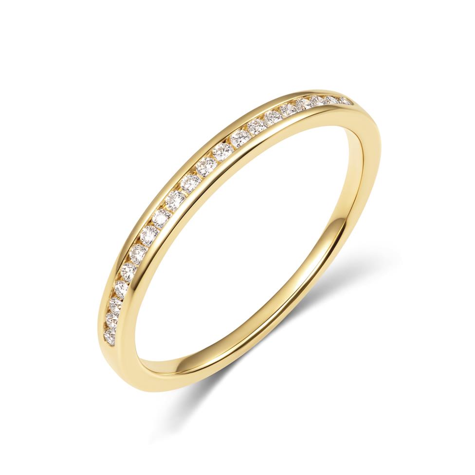 18ct Yellow Gold Diamond Half Eternity Ring 0.10ct Thumbnail Image 0