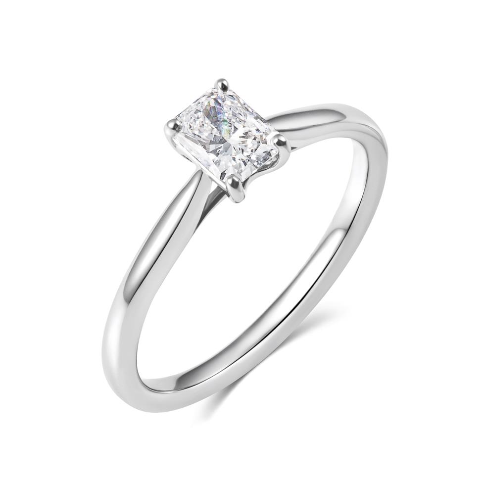 Platinum Radiant Cut Diamond Solitaire Engagement Ring 0.50ct Thumbnail Image 0