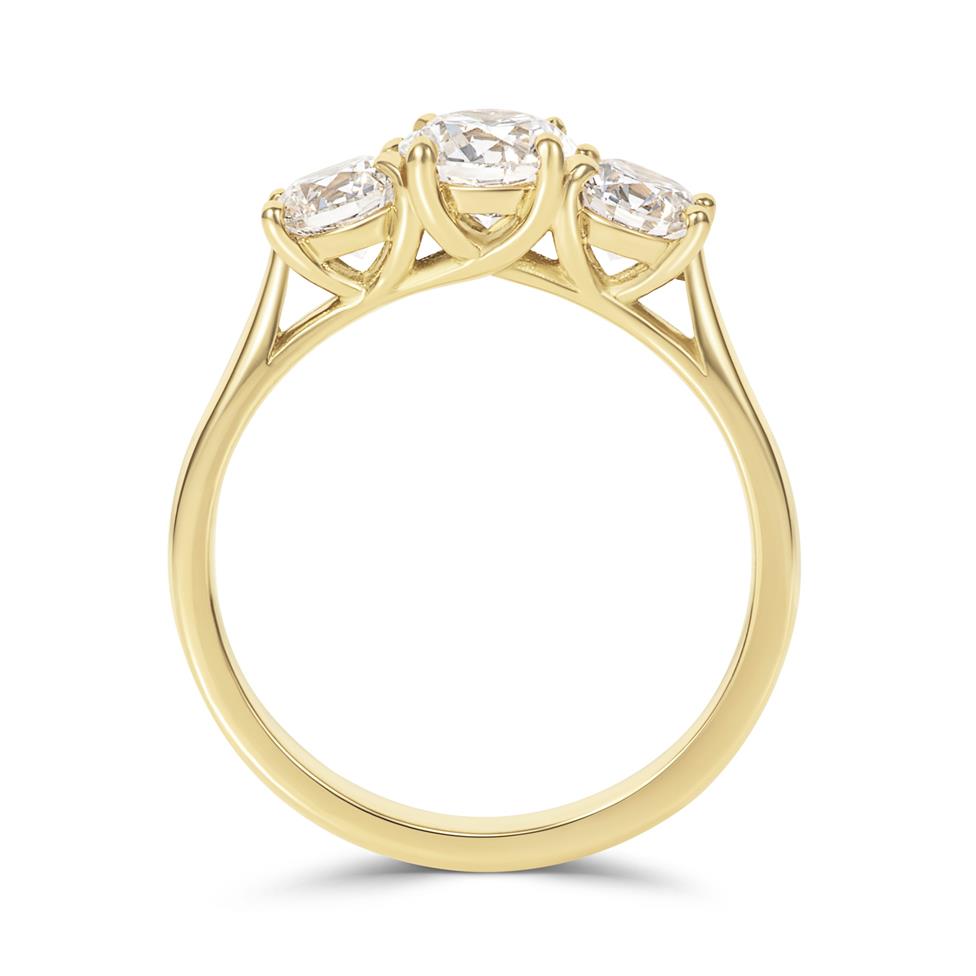 18ct Yellow Gold Diamond Three Stone Engagement Ring 1.50ct Thumbnail Image 2