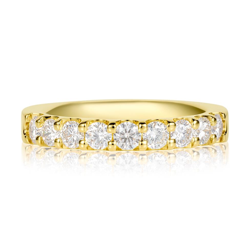 18ct Yellow Gold Diamond Half Eternity Ring 0.75ct Thumbnail Image 1