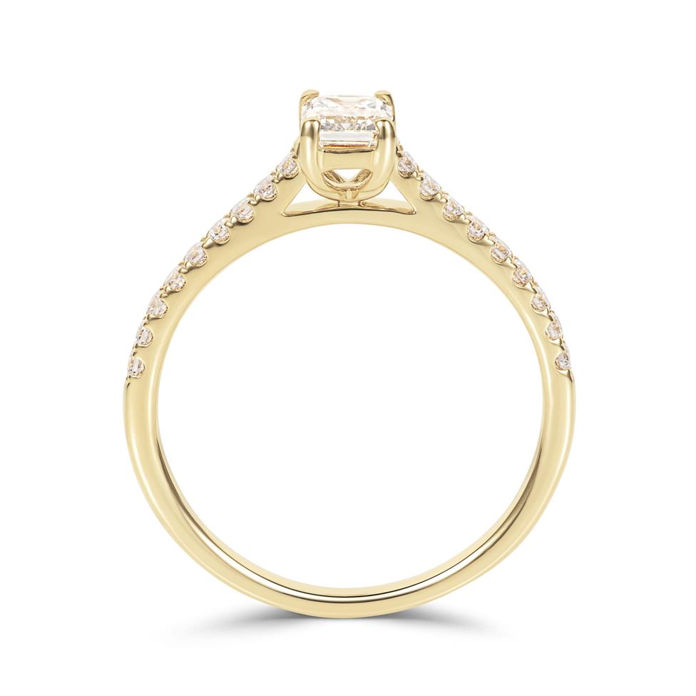 18ct Yellow Gold Emerald Cut Diamond Solitaire Engagement Ring 0.50ct Thumbnail Image 2