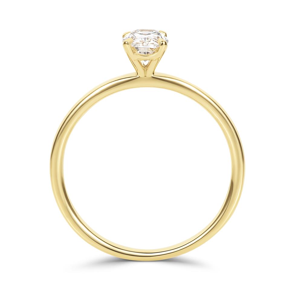 18ct Yellow Gold Oval Cut Diamond Solitaire Engagement Ring 0.70ct Thumbnail Image 2