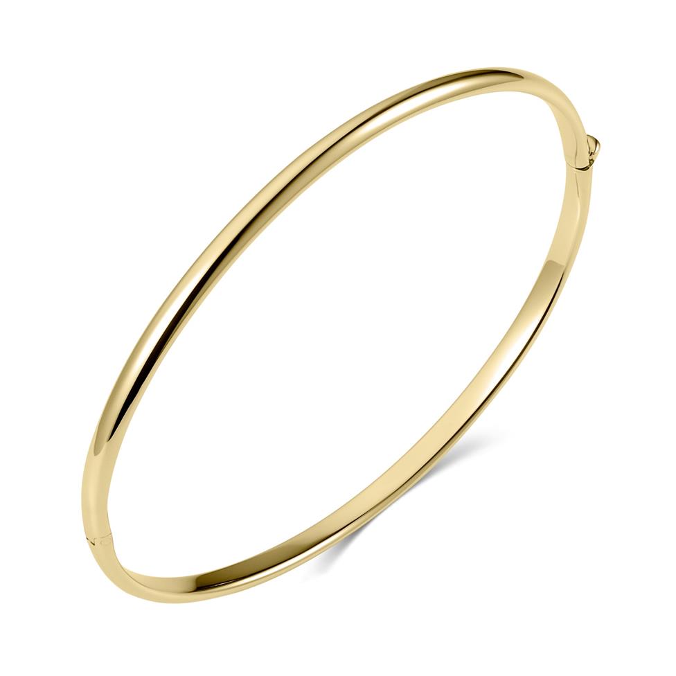 18ct Yellow Gold Plain Oval Bangle Thumbnail Image 0