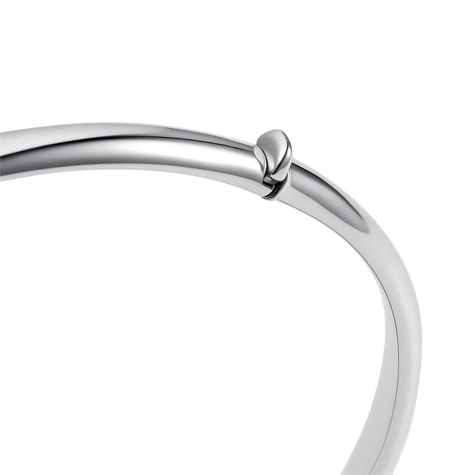 18ct White Gold Plain Oval Bangle Thumbnail Image 1