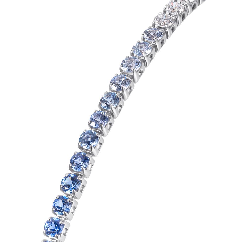 Bonbon 18ct White Gold Ombre Blue Sapphire and Diamond Bracelet Thumbnail Image 2