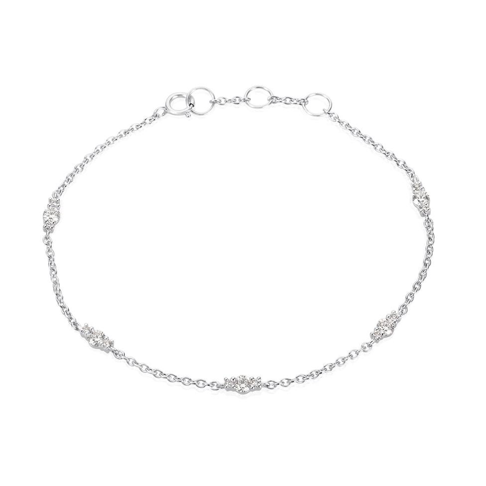 18ct White Gold Diamond Station Bracelet Thumbnail Image 0